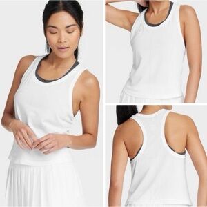 NWT All in Motion Women's Seamless Racerback Tank Top White Size XL